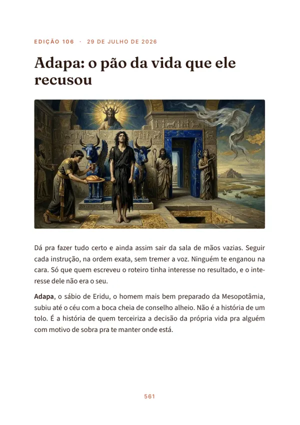 Página 561 do volume: abertura da edição 106, Adapa: o pão da vida que ele recusou
