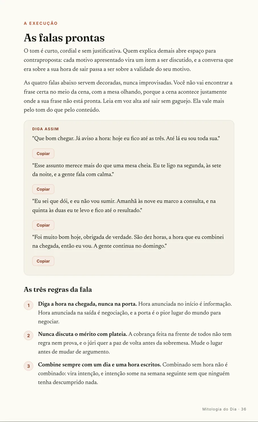 Falas prontas: Quatro falas decoradas, lidas em voz alta até saírem sem gaguejo